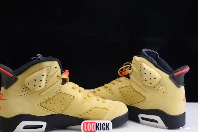 Reps TB YELLOW TRAVIS AIR SCOTT CN1084-300 X 6 JORDAN 0610